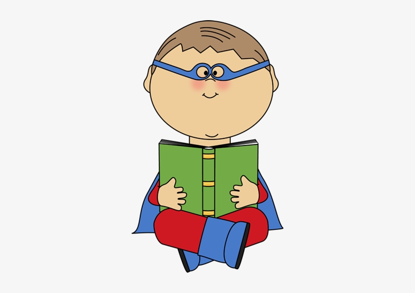 Super Girl Clipart Supe Reader - Superheroes Reading Clipart, transparent png download