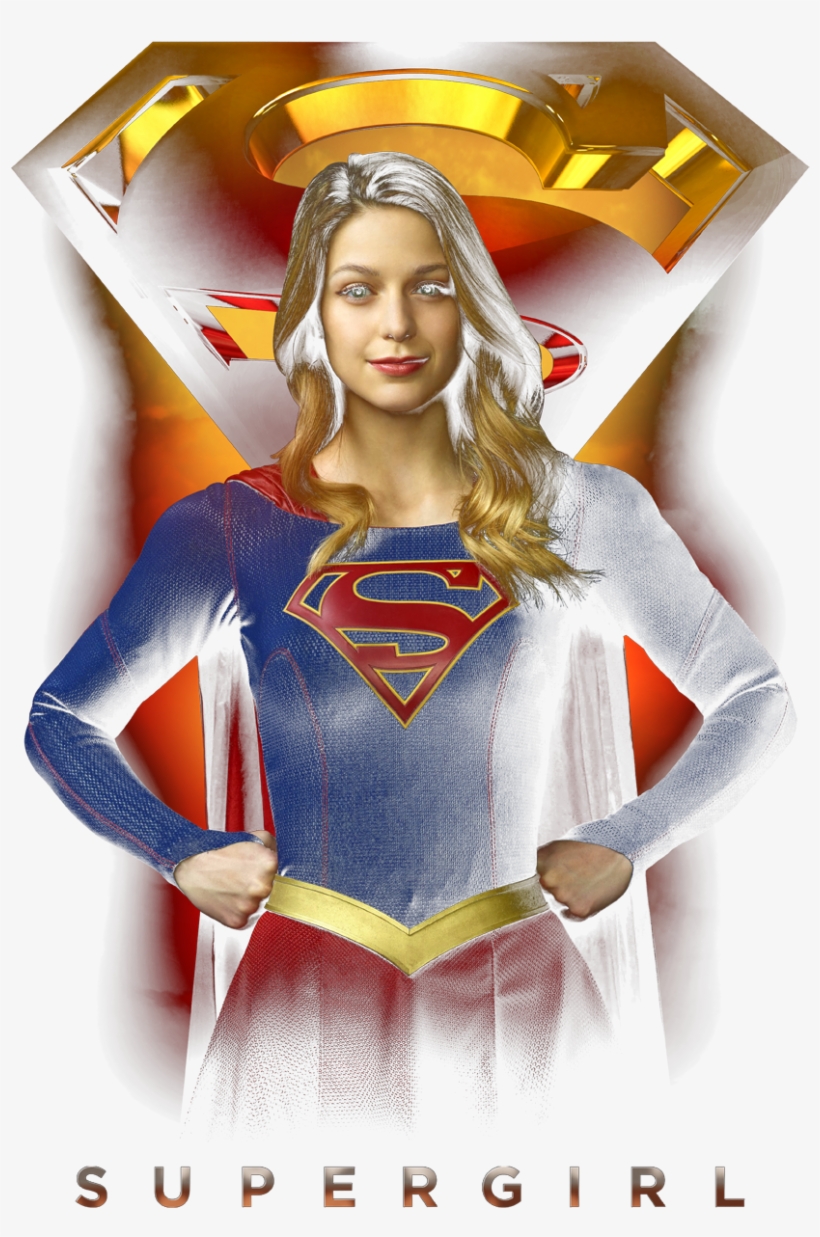 Supergirl Standing Symbol Men's Ringer T-shirt - T-shirt, transparent png download
