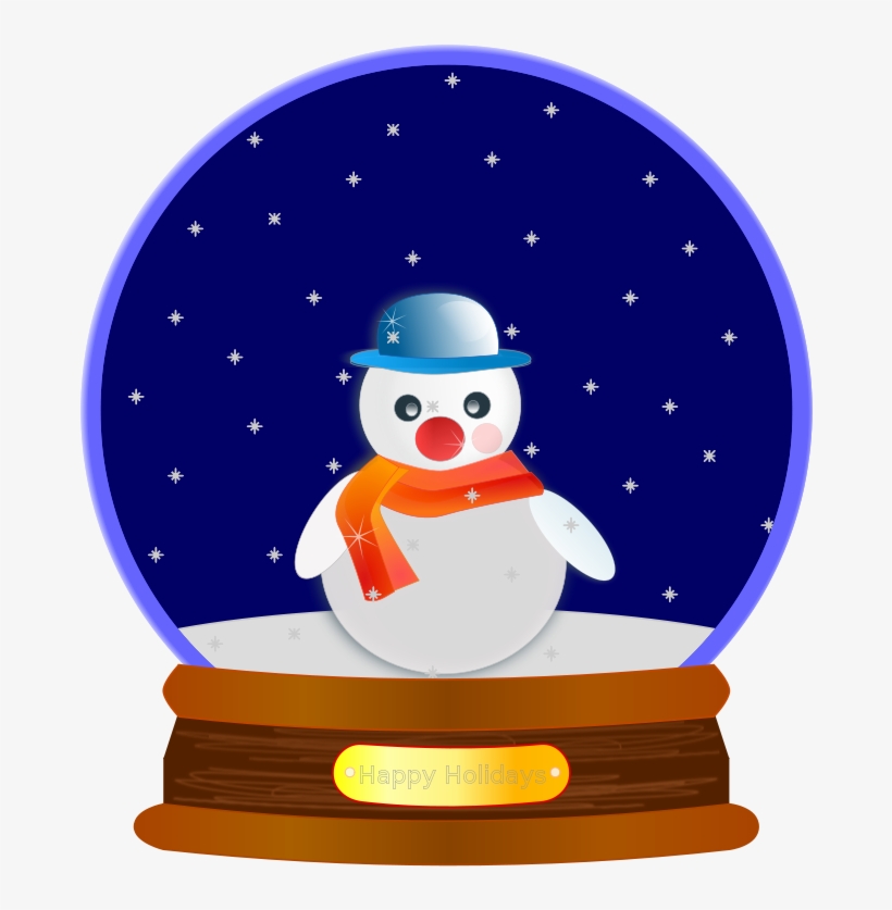Snow Globes Clip Art Christmas Snowman Christmas Tree - Clip Art Snow Globe, transparent png download