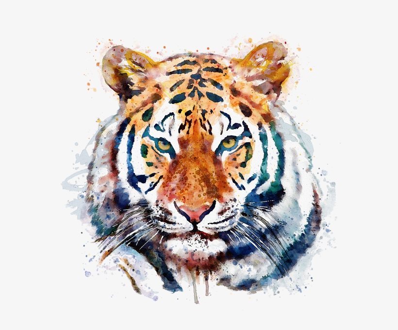 Bleed Area May Not Be Visible - Tiger Painting, transparent png download