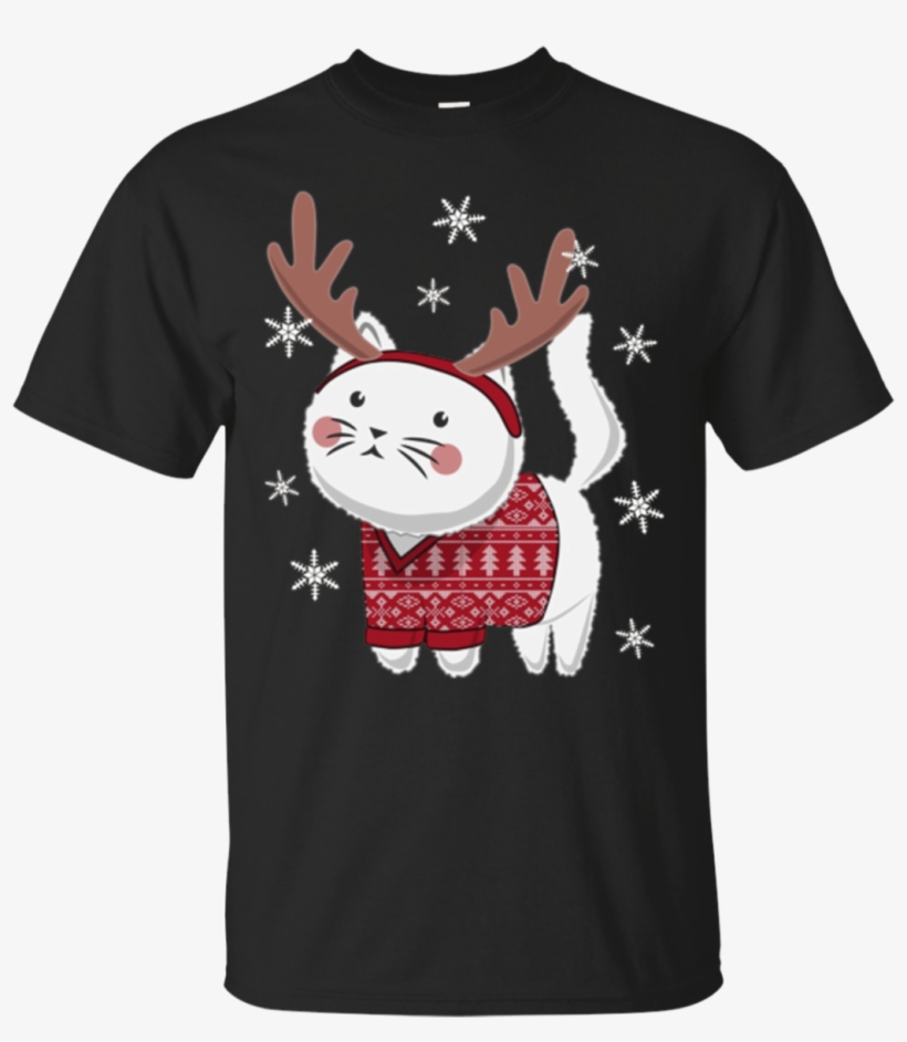Ugly Christmas Sweater Cat Reindeer Antlers Headband - T-shirt, transparent png download