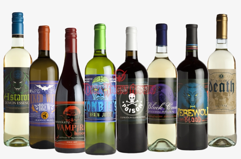 Glowing Halloween Slapsticker Wine Bottle Labels - Morbid Glow Wine Bottle Stickers, transparent png download