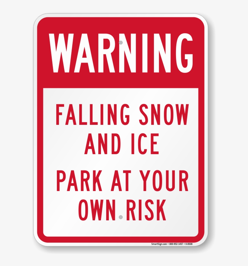 Ice And Snow Warning Sign - Beware Dog Bites Sign, transparent png download