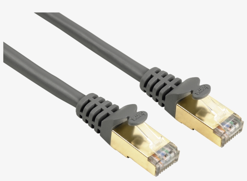 Cat 5e Network Cable Stp, Gold-plated, Shielded, Grey, - Ethernet Cable Hama, transparent png download