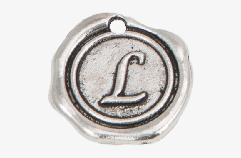 Silver Wax Seal "l" Charm - Silver, transparent png download