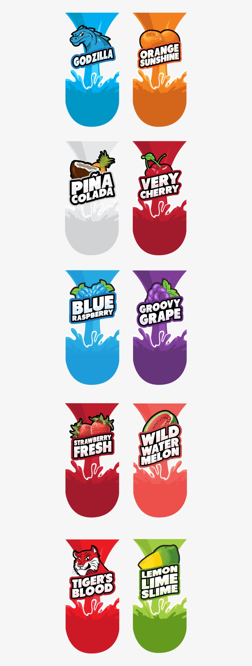 The Below Are Top 10 Used Flavors Used - Kona Ice Godzilla, transparent png download