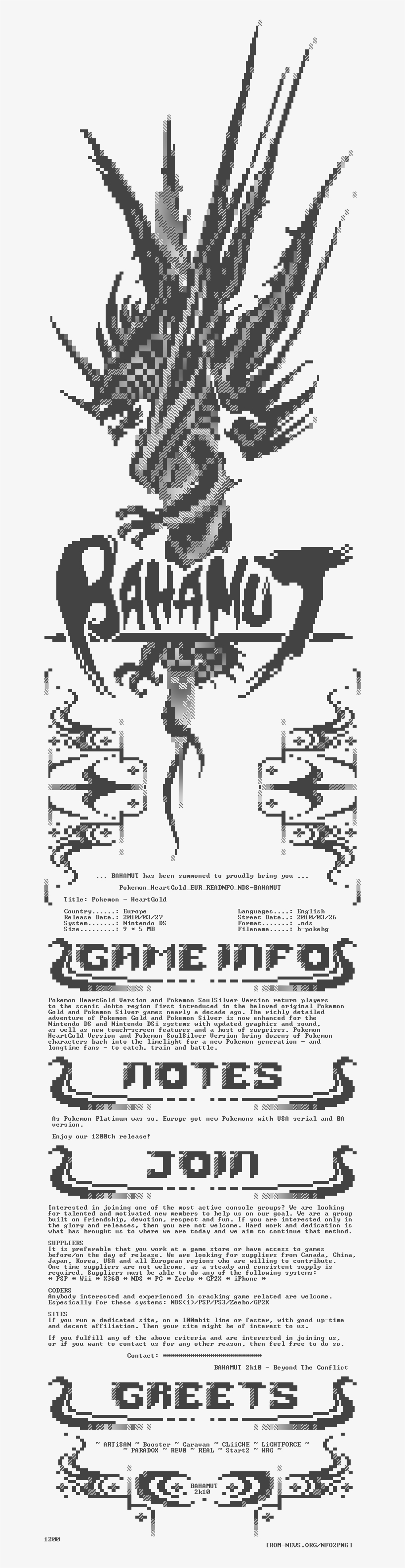 Pokemon Heartgold Eur Readnfo Nds-bahamut - Sunny Lane, transparent png download