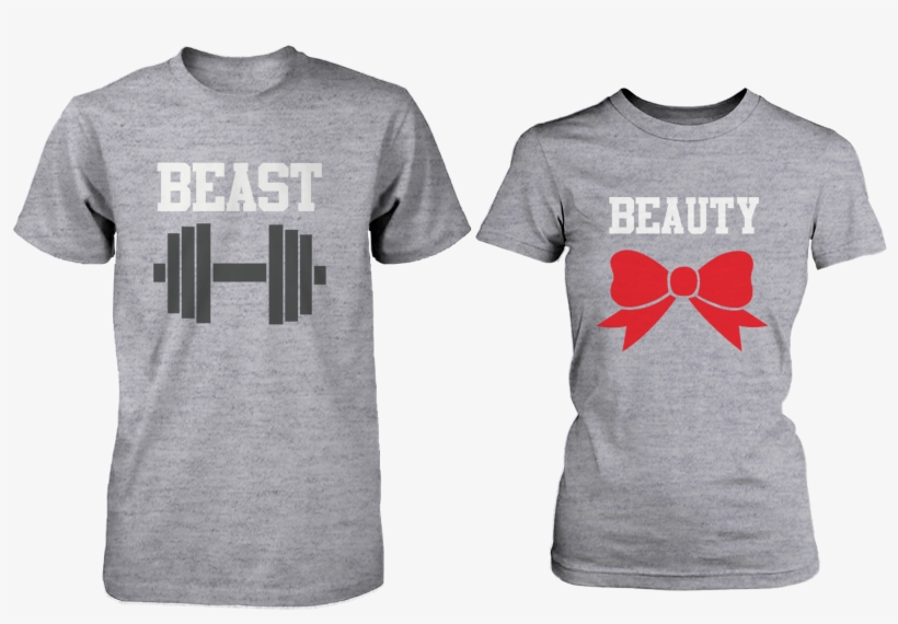 These Beauty And The Beast Matching Shirts Will Make - Matching Shirts For Couples, transparent png download