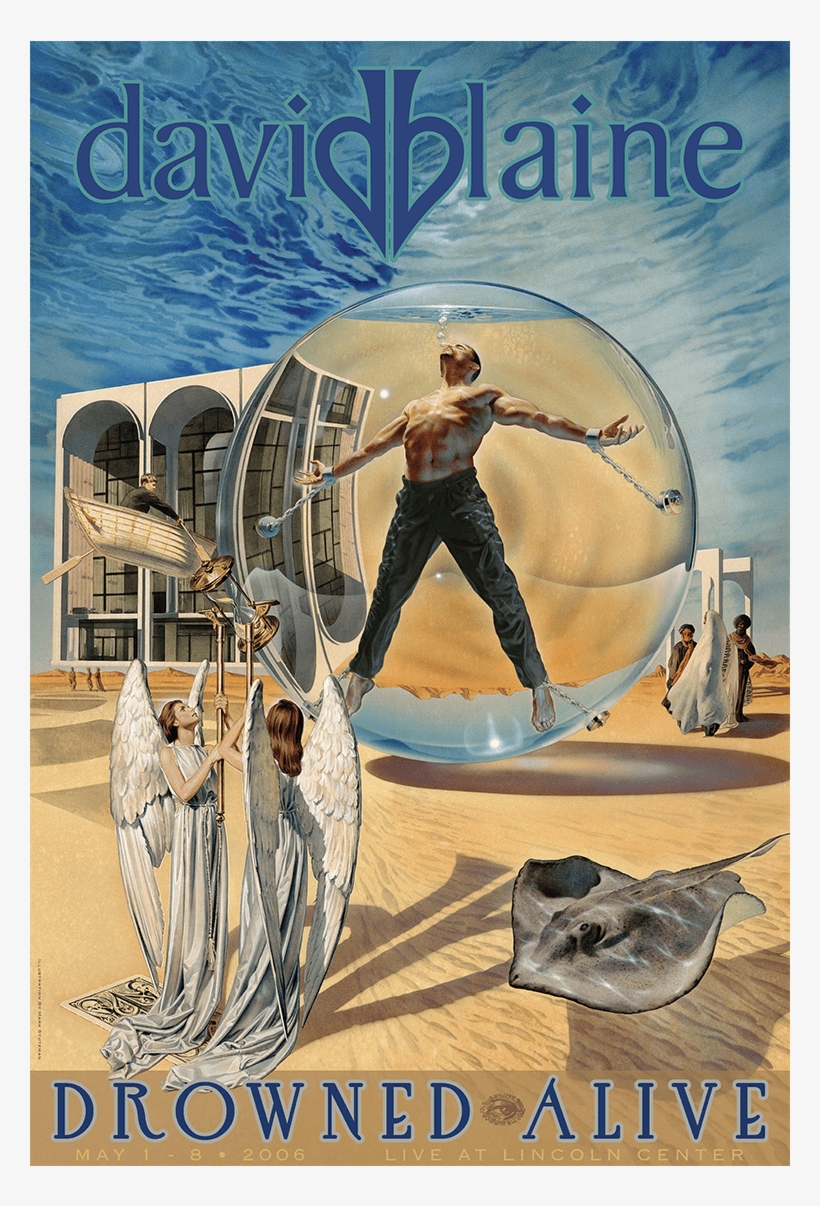 Drowned Allive Poster Dav - David Blaine Live Tour Poster, transparent png download