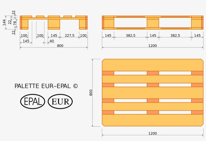 Euro Pallet - Euro Pallet Size, transparent png download