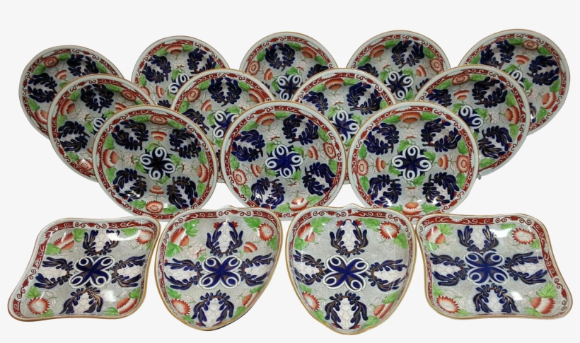 A Wedgwood Chrysanthemum Pattern Dessert Service, 19th - 19th Century, transparent png download