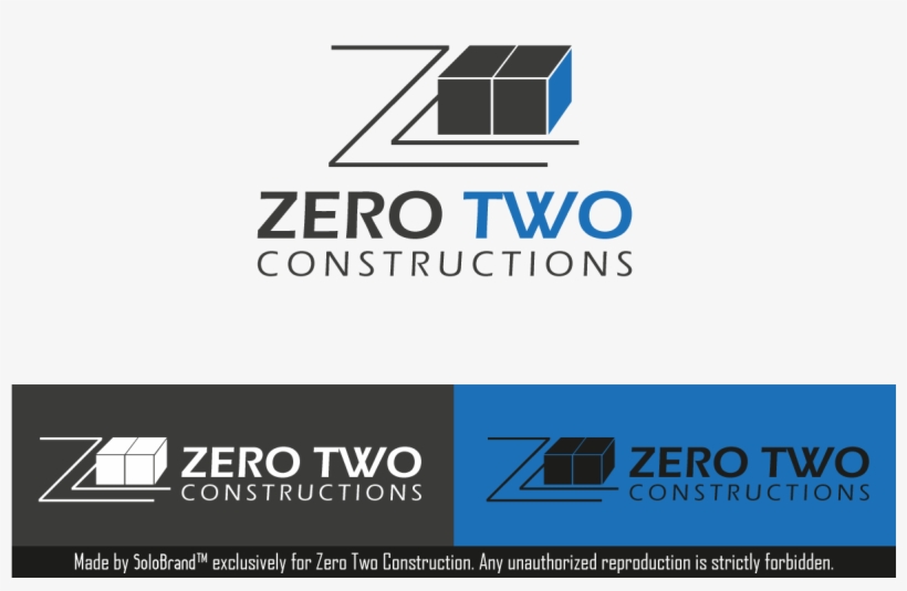 Construction Logo Design For Zero Two Constructions - Font, transparent png download