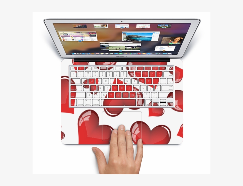 The Glossy Red 3d Love Hearts Skin Set For The Apple - Sunky - Macbook Pro 15 Inch Case With Retina Display, transparent png download