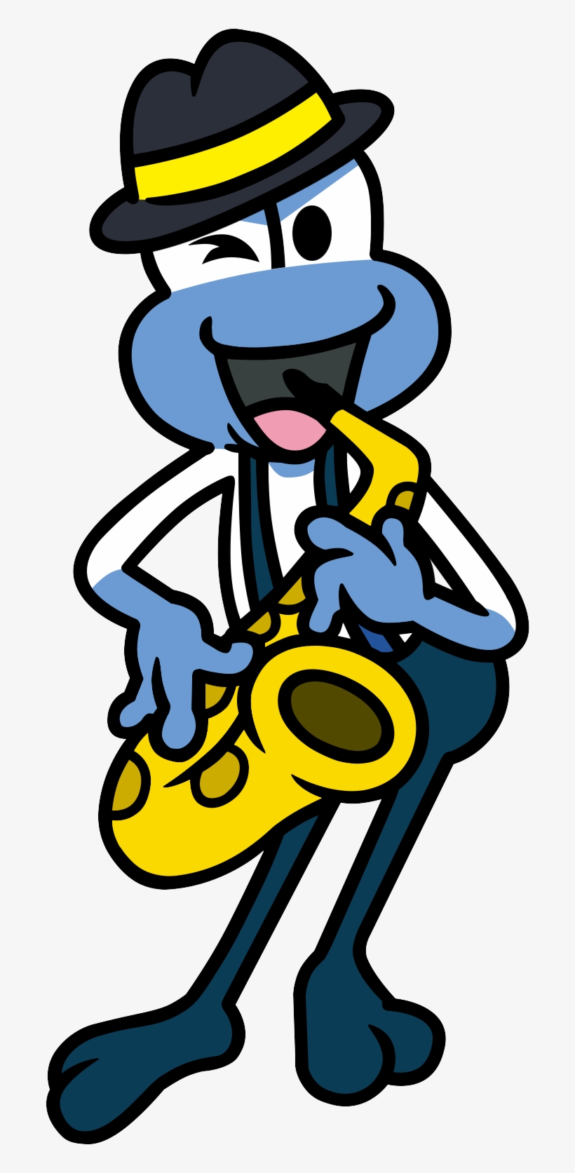 Blue Frogette Sax - Rhythm Heaven Frog Hop Art, transparent png download