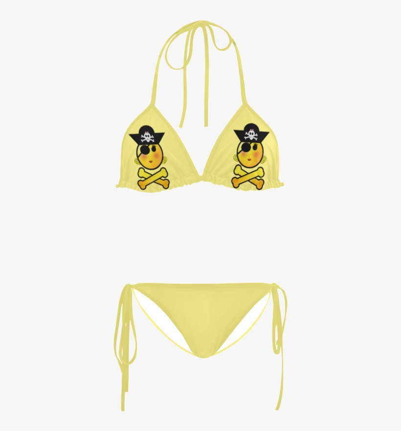 Smiley Emoji Girl Custom Bikini Swimsuit - Bedlington Terrier Dog Custom Bikini Swimsuit, transparent png download