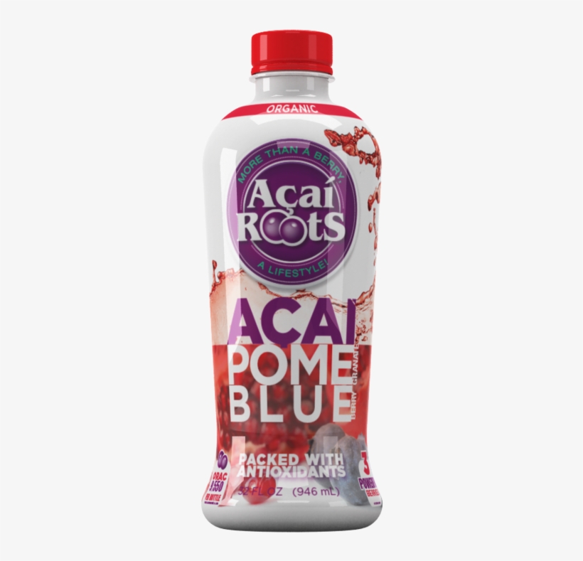 Organic Acai Pomegranite Blueberry Juice, 946ml - Acai Roots Pure Powder Pouch - 4 Oz Pouch, transparent png download