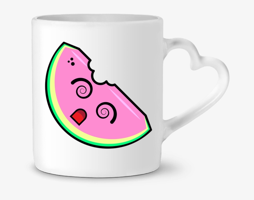 Mug Coeur Pastèque Par Anonymous - Mug, transparent png download