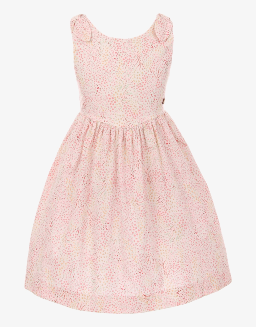 Light Pink Floral Print Girls Casual Dress Spring &, transparent png download