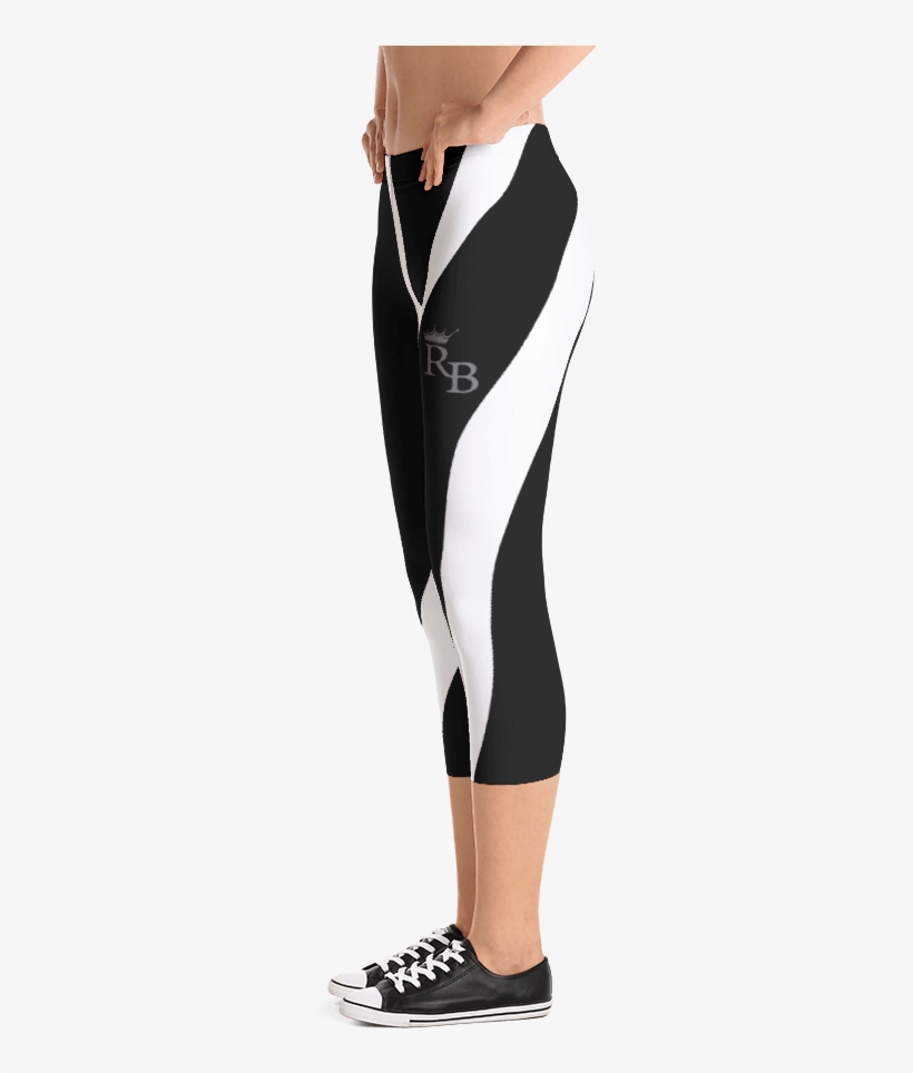 Black And White Striped Capri Leggings - Brandbyyou Verwirrt Schwimmenden Laternen - Capri Leggings, transparent png download