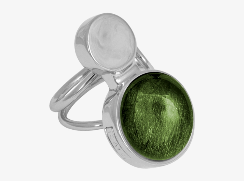 Ioaku Moon Ring Silver Sparkle Green - Jewellery, transparent png download