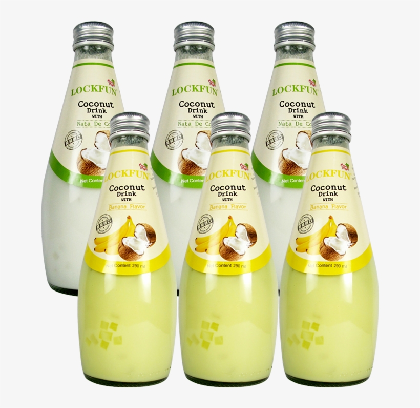 Thailand Lockfun Lek Fen Coconut Water Import Juice - Glass Bottle, transparent png download
