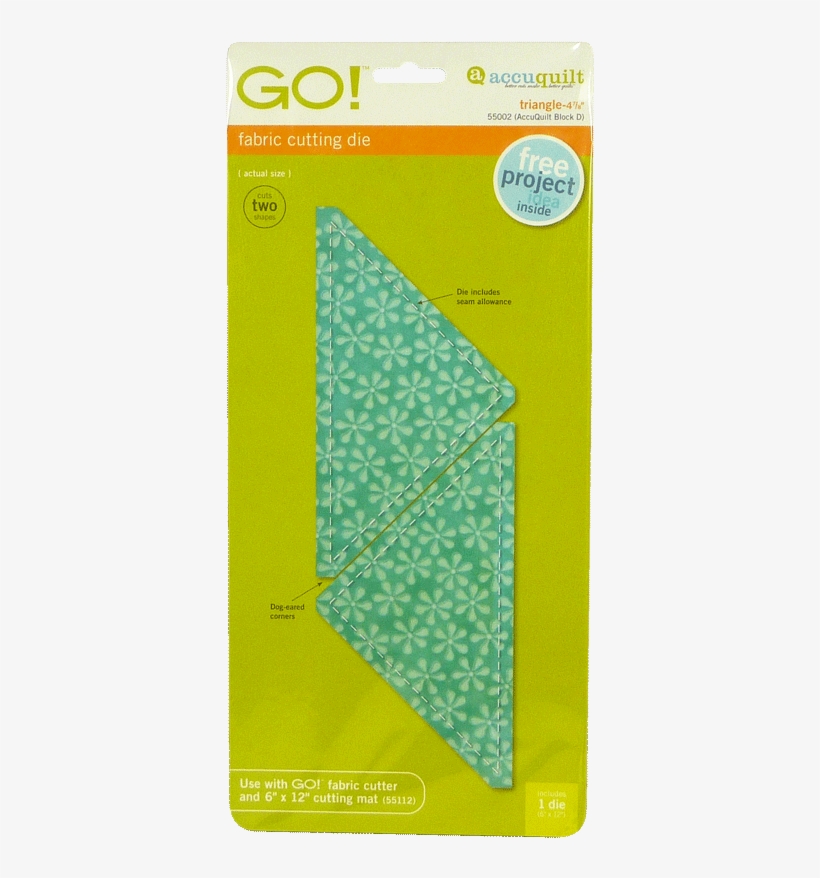 Quarter Square-6" Finished Triangle - Accuquilt Go! Fabric Cutting Dies Square 2" 550 22, transparent png download