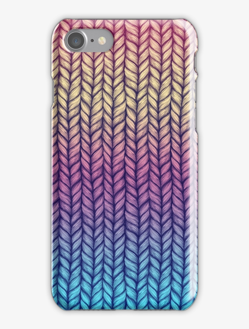 Rainbow Gradient Chunky Knit Pattern Iphone 7 Snap - Gray, White, And Purple Custom Wallpaper By Micklyn, transparent png download