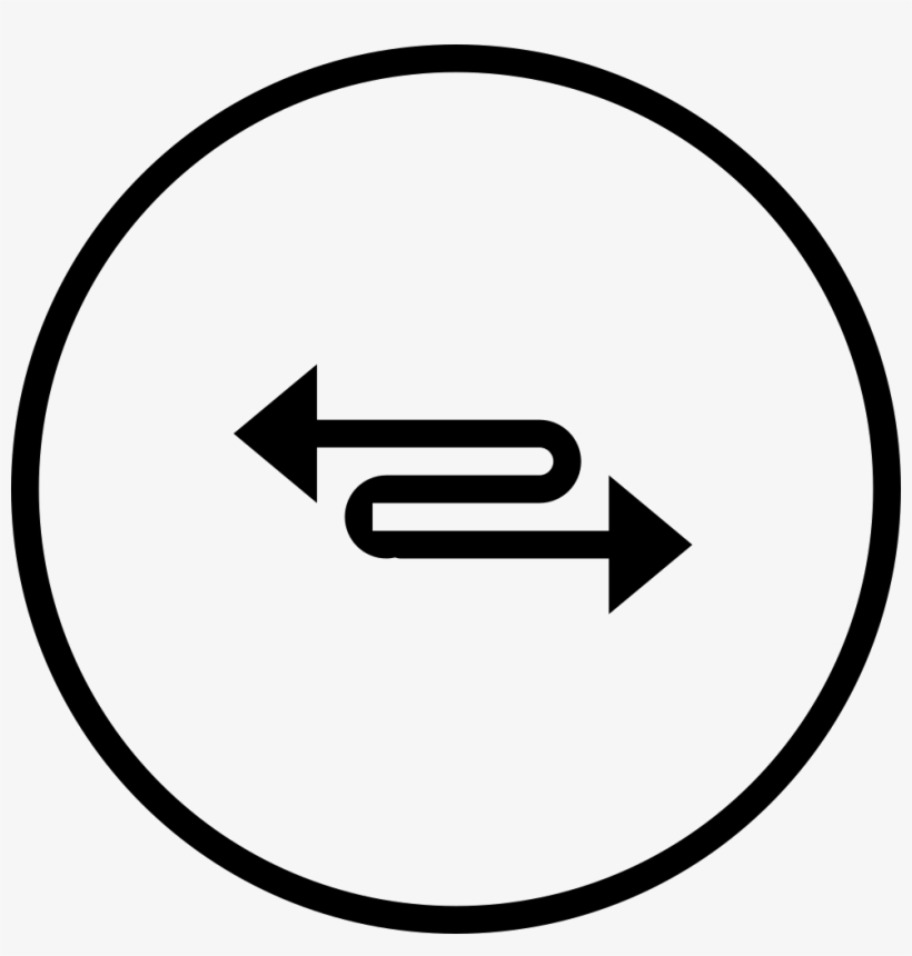 Arrow Curve Pointing Sides In Outlined Circular Button - Rosa De Saron Horizonte, transparent png download