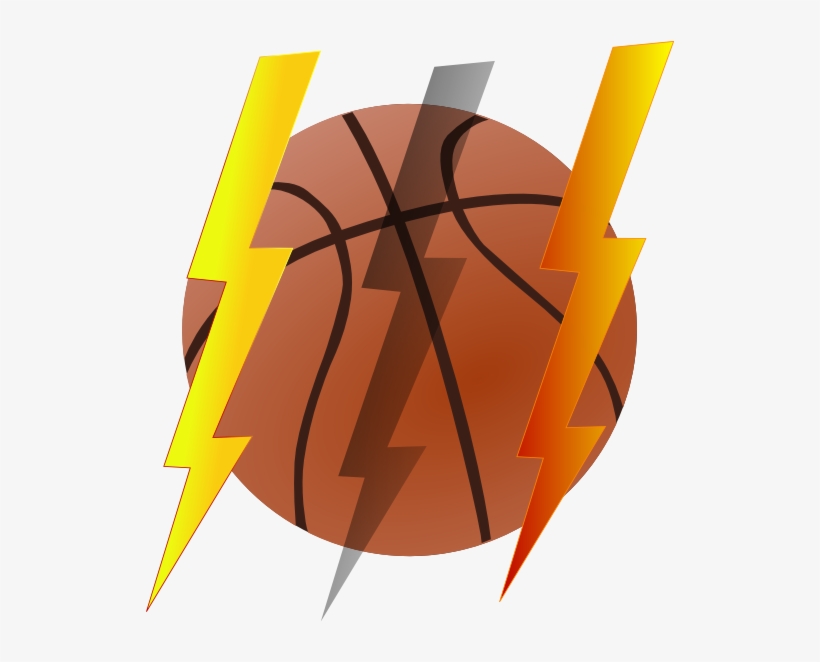 Lightning Bolt Basketball Clip Art At Clker - Lightning Basketball Png, transparent png download