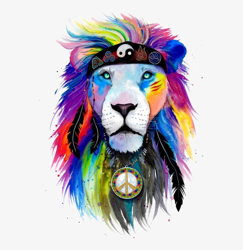 T-shirt Lion Art Drawing - Ganja Love, transparent png download