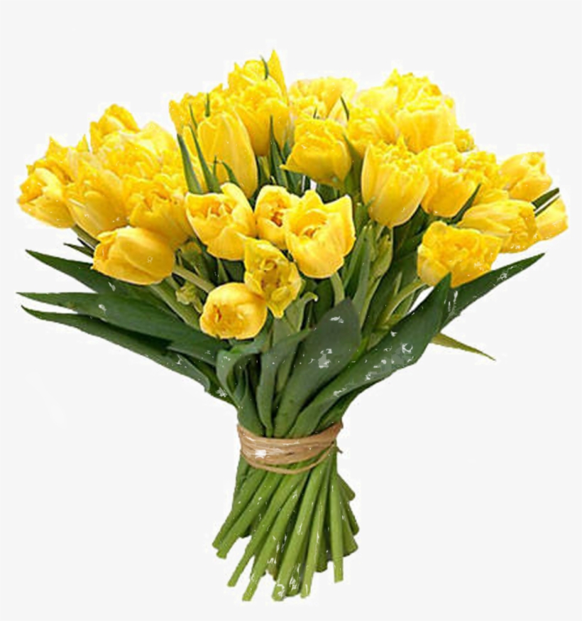 Bouquet Of Roses Png For Kids - 8 Марта Желтые Тюльпаны, transparent png download