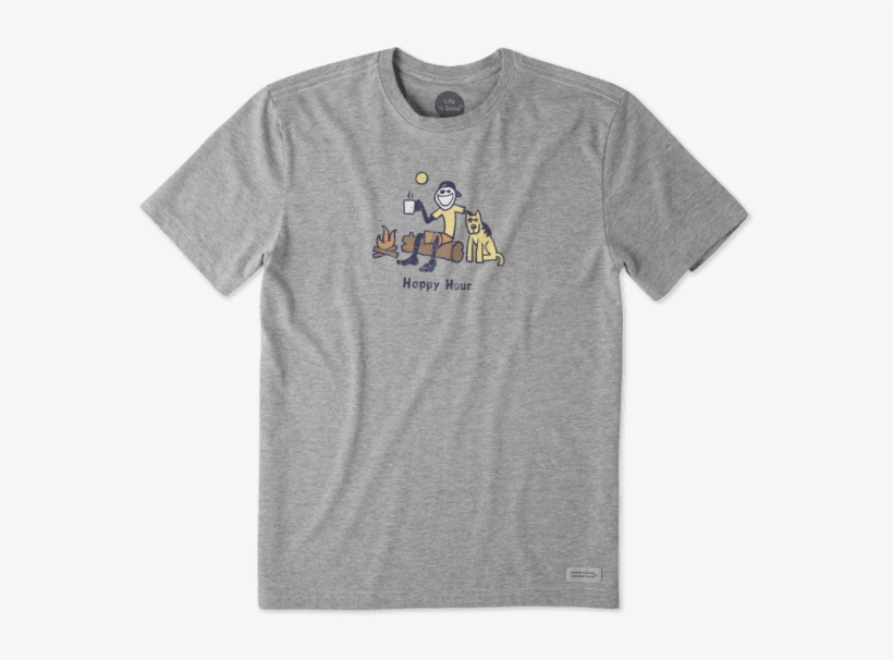 Men's Classic Happy Hour Crusher - Life Is Good White Shirt With A Palm Tree, transparent png download