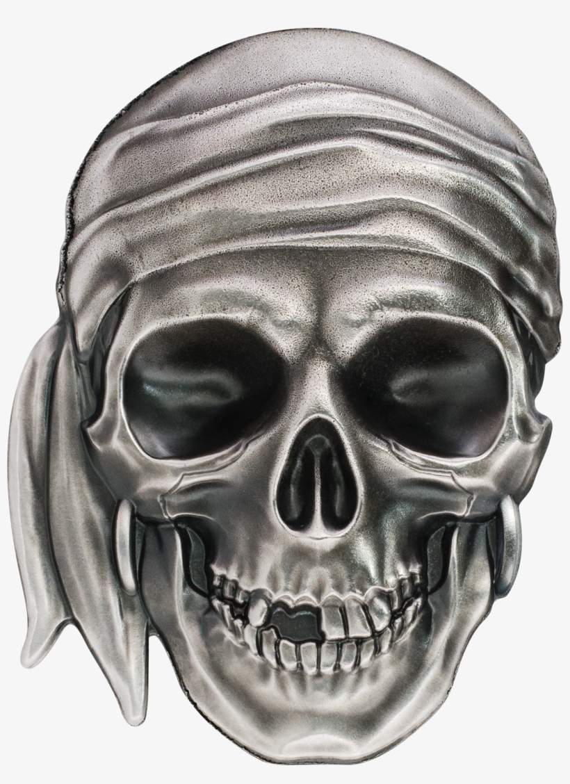 2017 1 Oz Pure Silver Coin - Pirate Skull, transparent png download