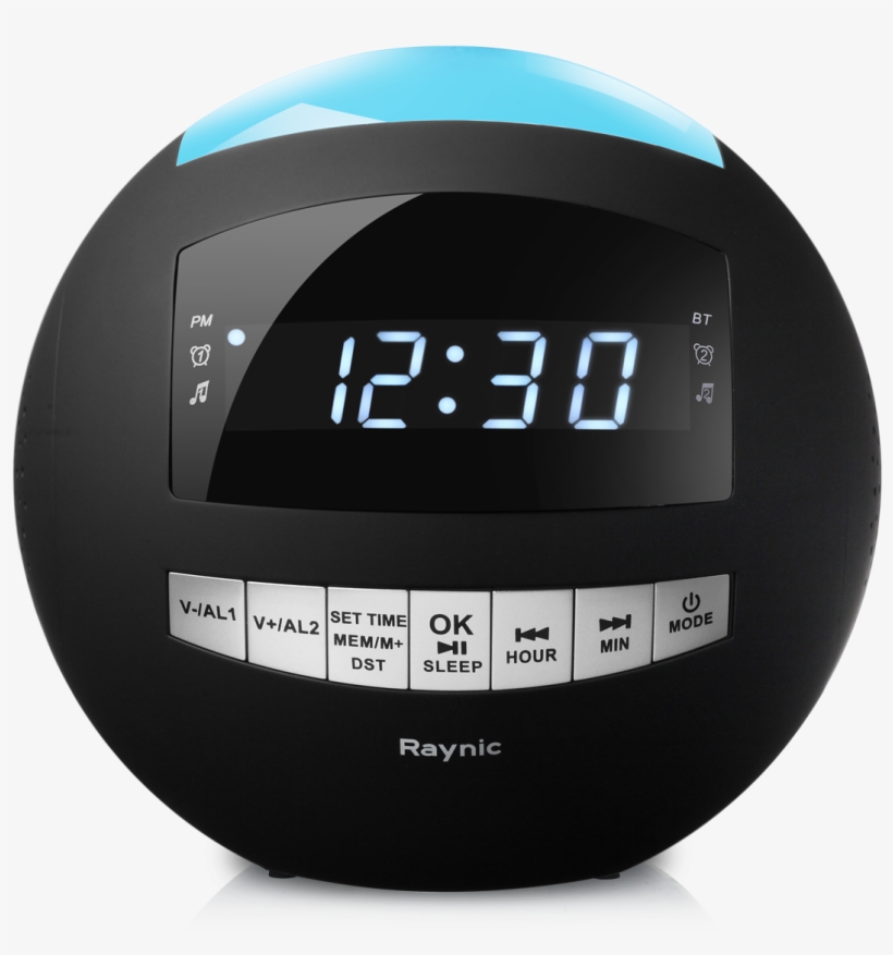 Raynic Dual Alarm Clock Radio Sphere - Raynic Bluetooth Dual Alarm Clock Radio Fm, transparent png download