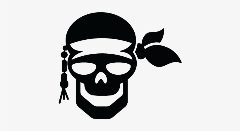 Pirate Skull And Bandana Wall Decal - Jack Sparrow Skull Sticker, transparent png download