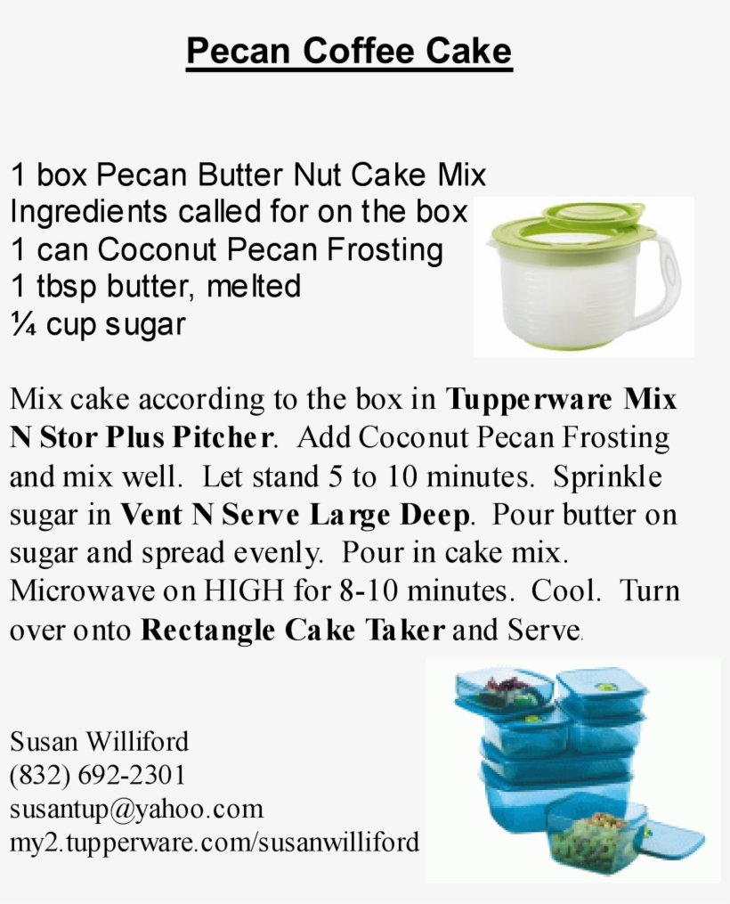 Tupperware Pecan Coffee Cake Visit My Website - Cake, transparent png download