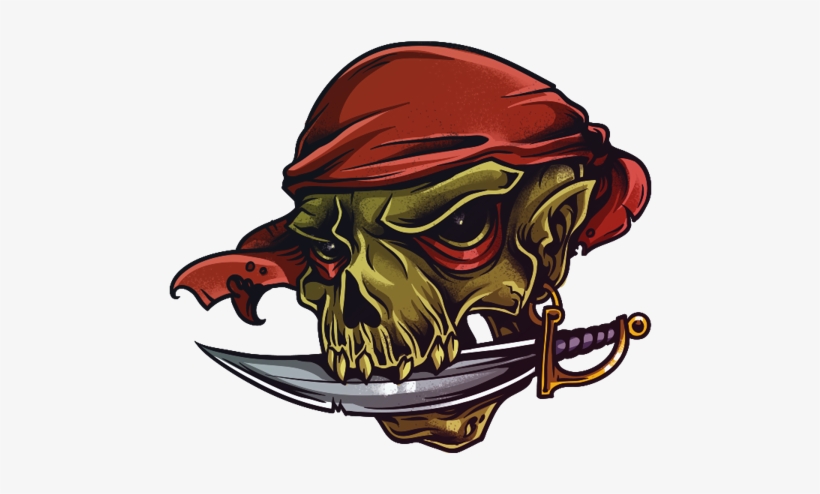 Dead Pirates By Ioana Sopov, Via Behance - Pirate Skull Wall Decal - Vinyl Car Sticker - Uscolor001, transparent png download