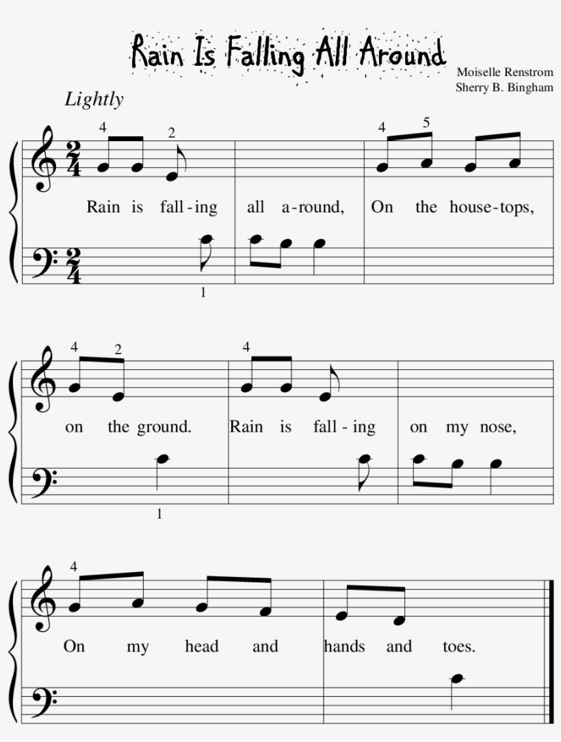 Sheet Music Picture - Rain, transparent png download
