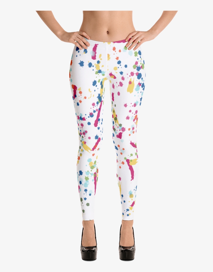 Watercolor Polka Dot Leggings - Leggings, transparent png download