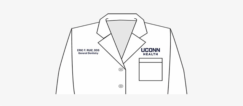 Uconn Health Laboratory Coat Example - Dentist White Coat Name, transparent png download