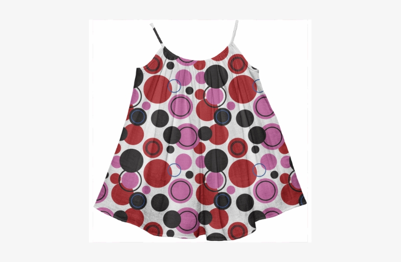 Pink, Red, Blue, And Black Polka Dots Dress $60 - Polka Dot, transparent png download