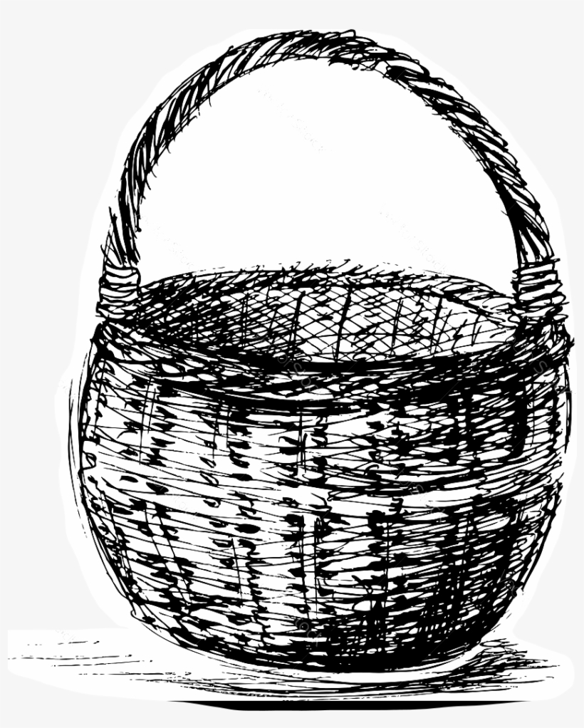 Wicker-basketps - Basket Sketch, transparent png download