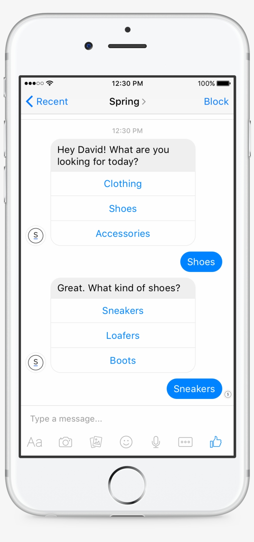 Spring's Bot In Facebook's Messenger - Iphone Whatsapp Notification, transparent png download