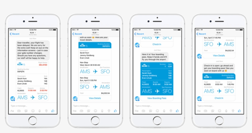 Facebook Messenger Klm Bot Tapptitude F8 Review - Chat Bot In Retail, transparent png download