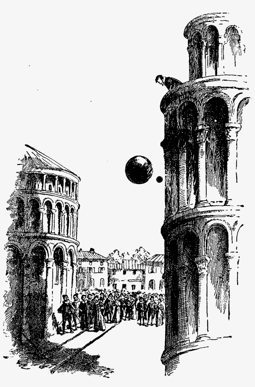 Galileo-tower Of Pisa - Giclee Painting: They Were Seen To Fall Evenly, C1918,, transparent png download