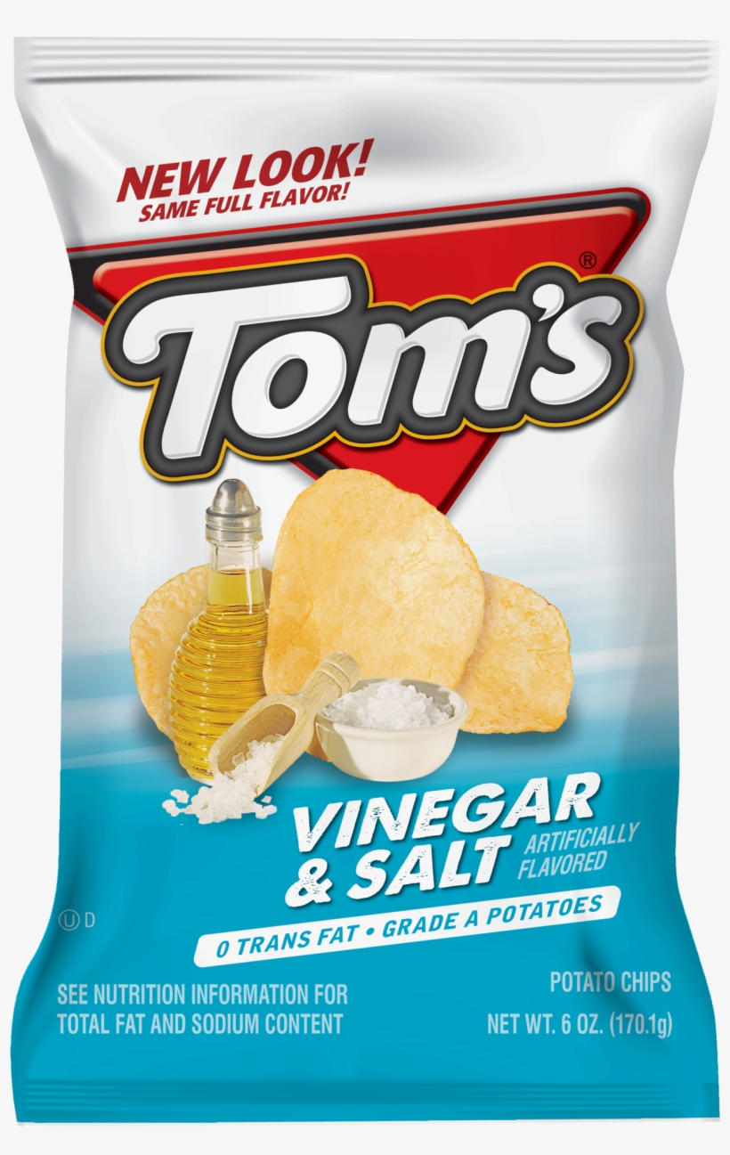 Tom's Vinegar & Salt Potato Chips - Tom's Vinegar And Salt, transparent png download