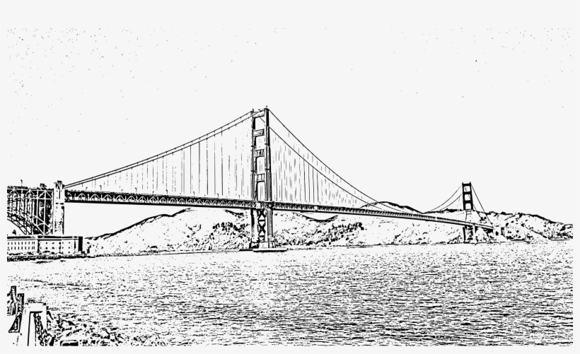 This Free Icons Png Design Of Golden Gate Bridge Woodcut, transparent png download