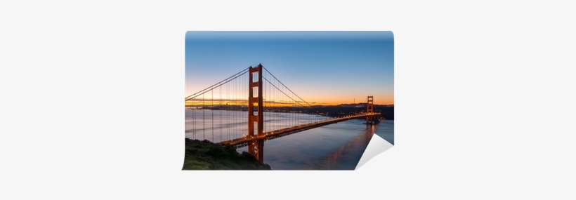 Golden Gate Bridge At Dawn Wall Mural - Golden Gate Bridge, transparent png download