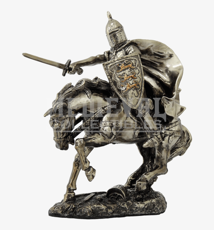 Charging Mounted Medieval Knight Statue - Medieval Knight Statues, transparent png download