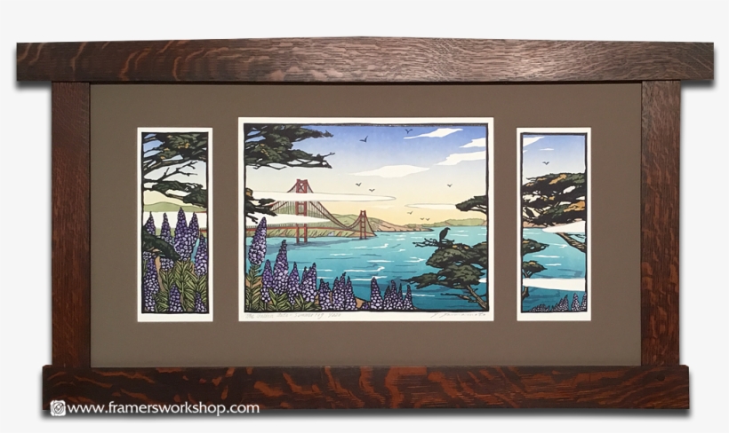 Print Of Museu Nacional D'art Font Magica Watercolor - Golden Gate, transparent png download